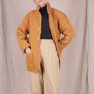 Utility Canvas quilted snap front jacket in honey